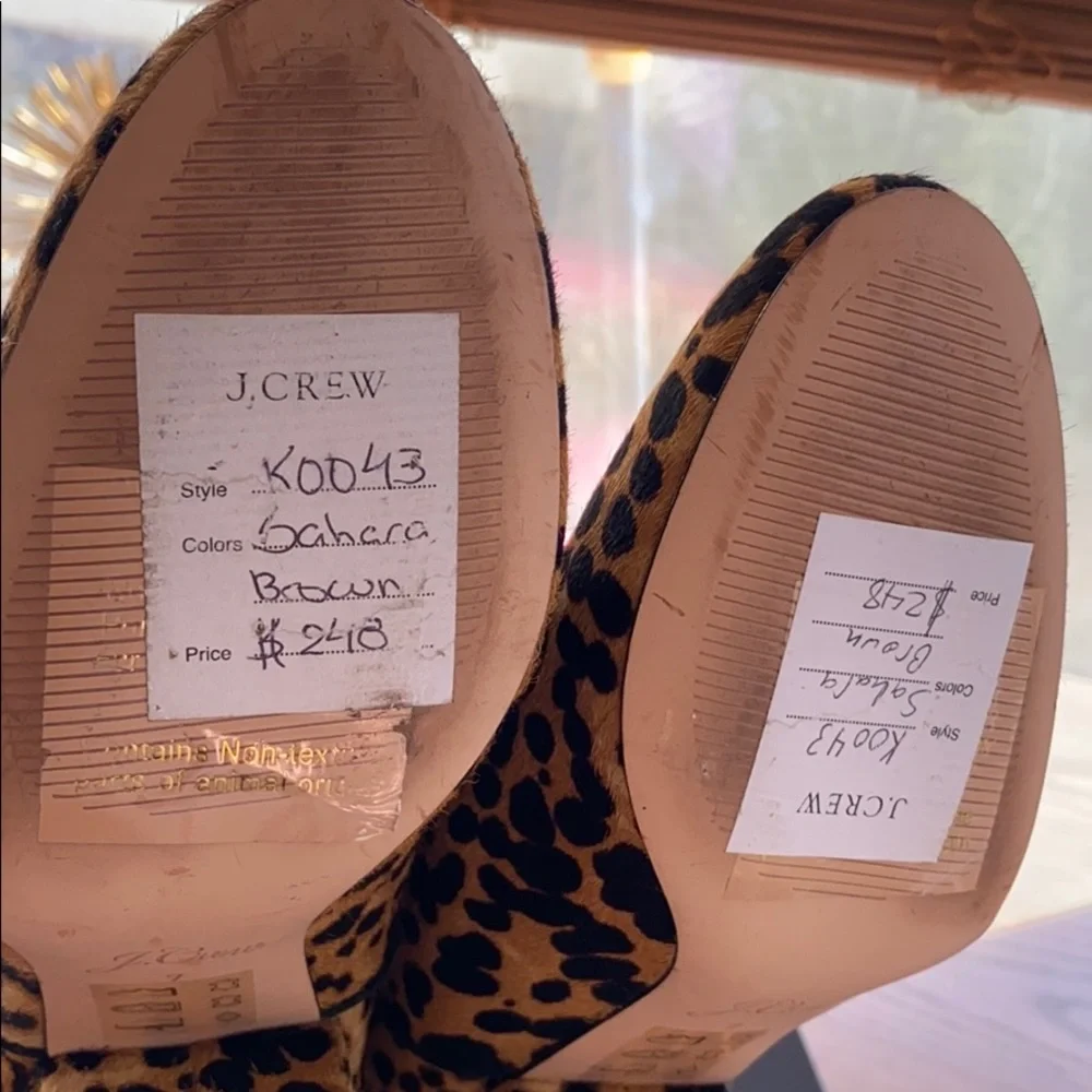 J Crew Sadie ankle boots leopard‎ calf hair